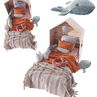 北欧实木儿童床