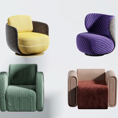 现代单人沙发，椅子休闲椅