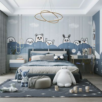 现代卧室男孩房