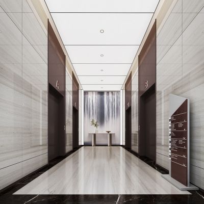 现代轻奢酒店电梯间