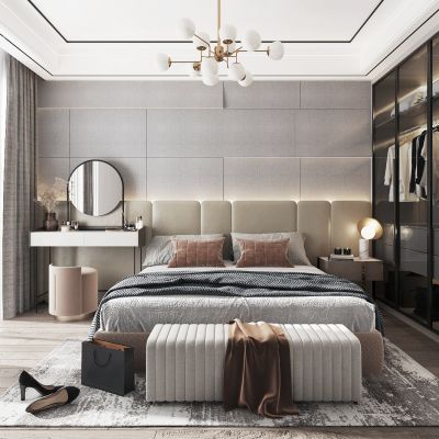 现代简约轻奢卧室