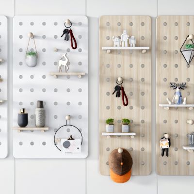 北歐洞洞板壁掛置物架吊柜