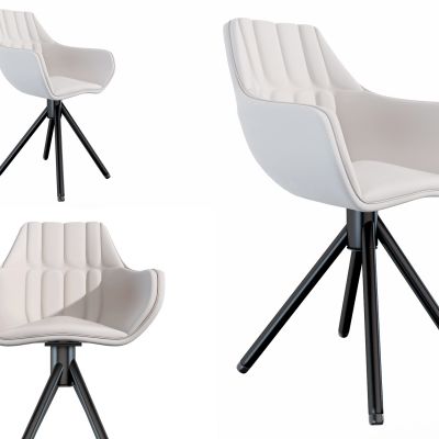 现代皮革办公椅3D模型