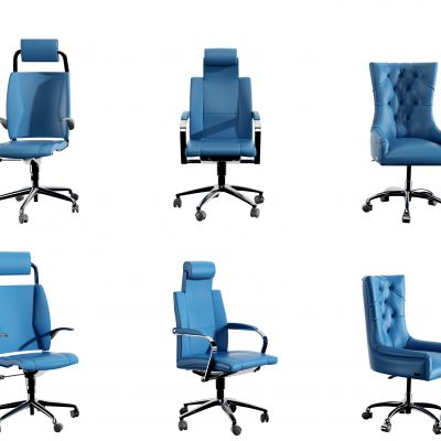 现代皮革办公椅组合