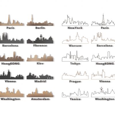 现代剪影摆件造型墙