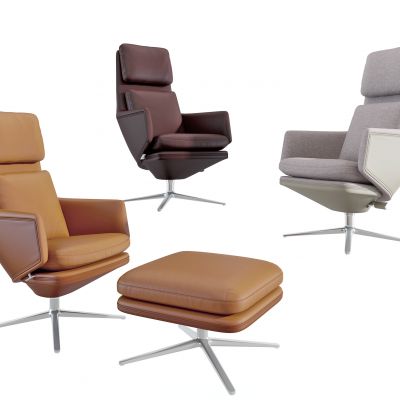 现代皮革办公椅3D模型