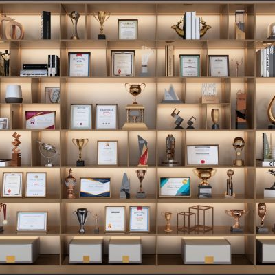 现代奖杯展示柜