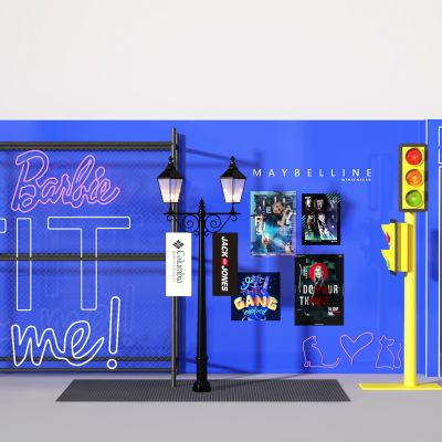 现代蓝色工业路牌