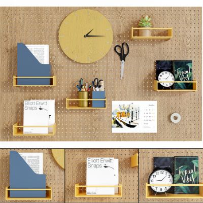 北欧洞洞板壁挂置物架3D模型