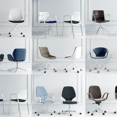 现代办公椅组合