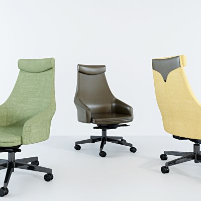 现代布艺皮革办公椅3D模型