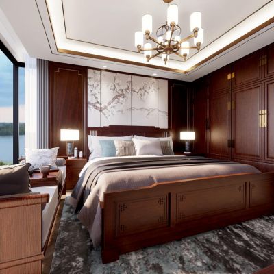 中式主卧室模型
