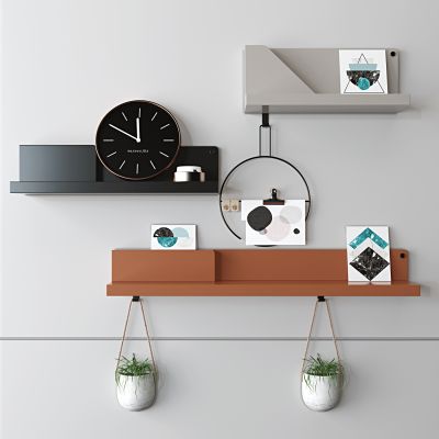 现代极简书架隔板