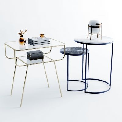 现代边几圆几组合