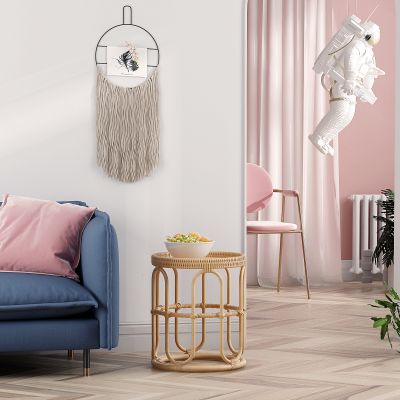 北欧藤编小圆几,沙发组合