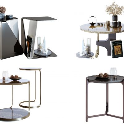 现代轻奢边几圆几