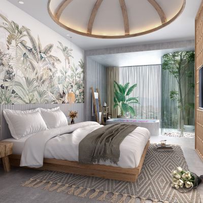 自然风民宿酒店卧室