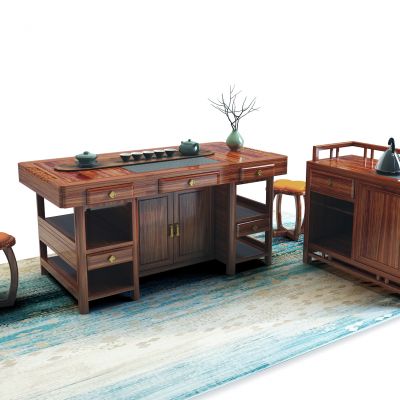 新中式茶桌椅边柜