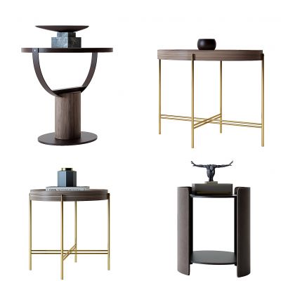 现代原木圆形边几