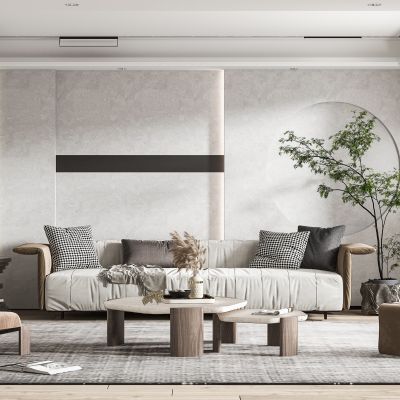 现代客厅沙发茶几