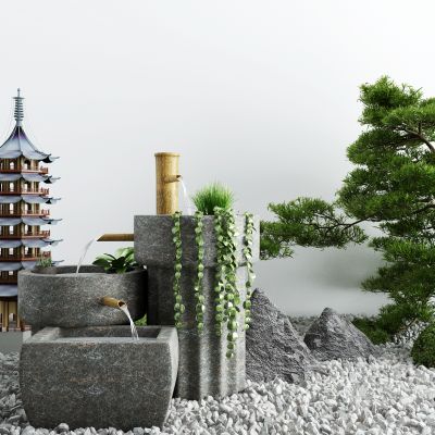 新中式庭院景观禅意小品