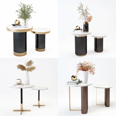 现代大理石圆几