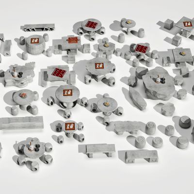 中式户外石桌椅