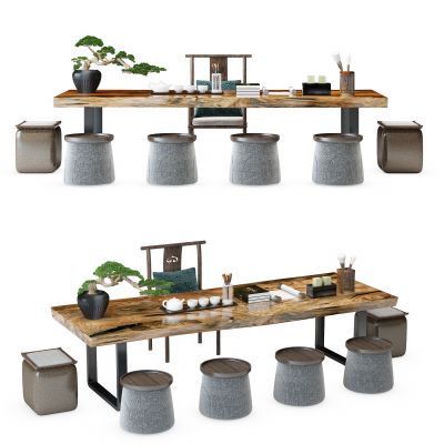 新中式实木茶桌椅