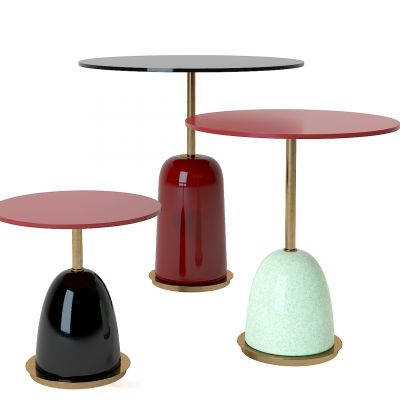 北欧金属陶瓷圆形边几