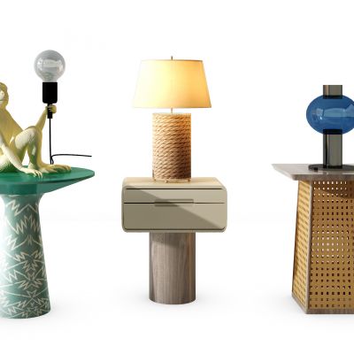 现代角几边几台灯组合