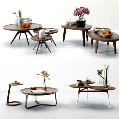 北欧实木圆几边几