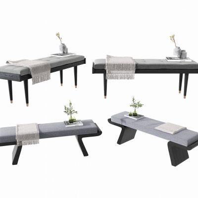 新中式实木床尾凳脚踏