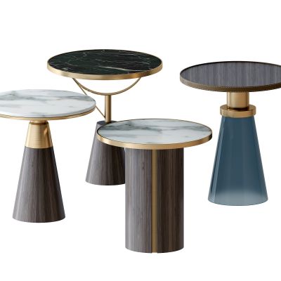 现代轻奢圆形边几