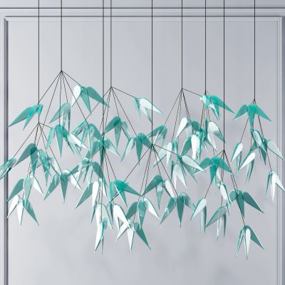 现代竹叶水晶吊灯