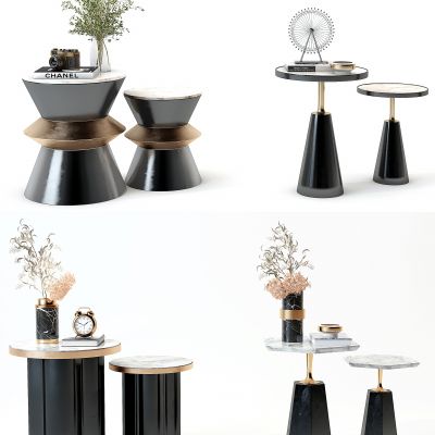 现代轻奢圆形边几