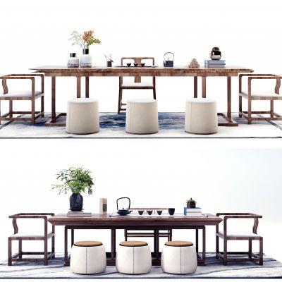 新中式实木茶桌椅