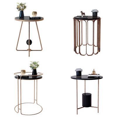 现代轻奢圆形边几