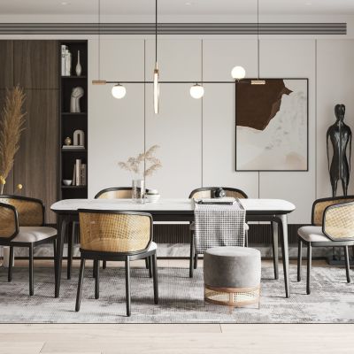 现代餐厅，餐桌椅