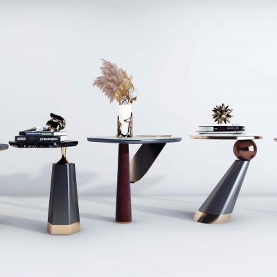 现代轻奢圆几边几组合