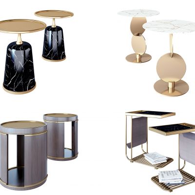 现代轻奢圆几边几组合