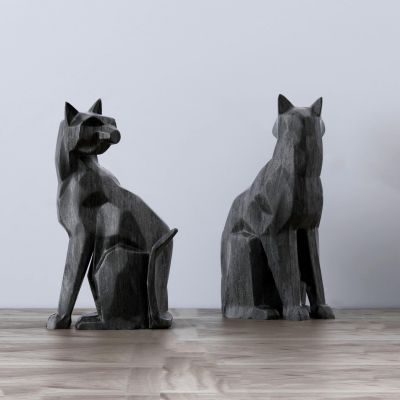 几何动物狐狸动物雕塑