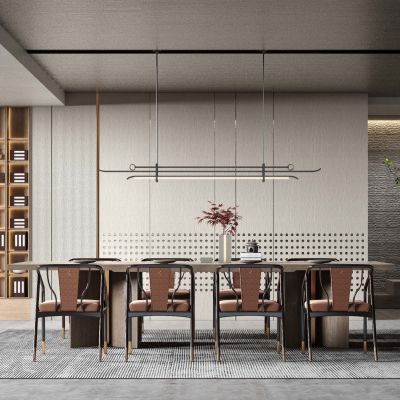 新中式餐厅,茶室餐桌椅，茶柜