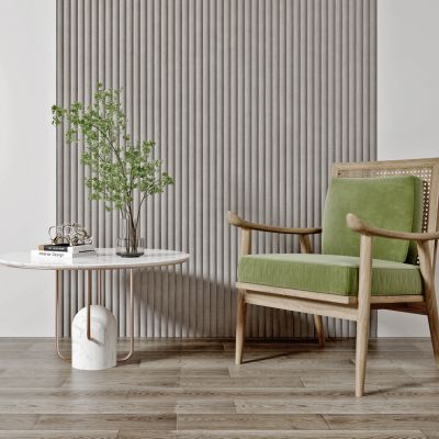 现代布艺休闲椅边几