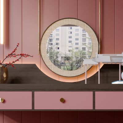 新中式简约轻奢风格梳妆台