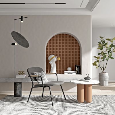 现代绒布休闲椅