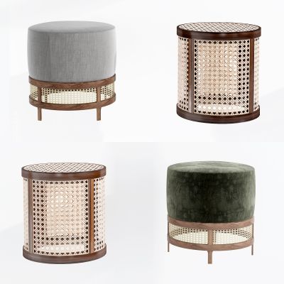 现代藤编凳子