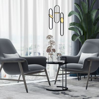 现代布艺休闲椅角几