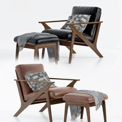 现代皮革休闲椅