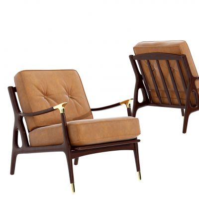 现代皮革休闲椅