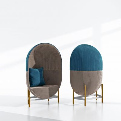 现代绒布创意休闲椅